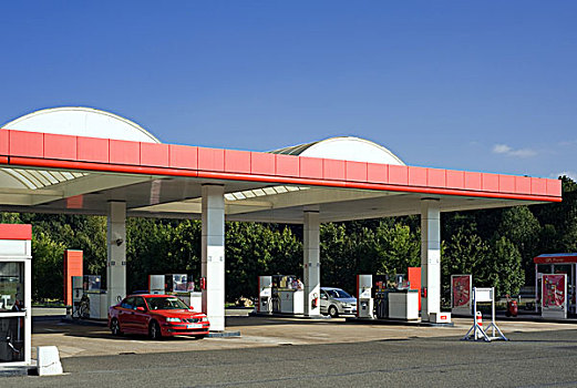 加油站,汽车,法国