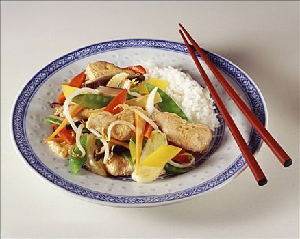 火鸡,蔬菜,米饭,烹饪,锅