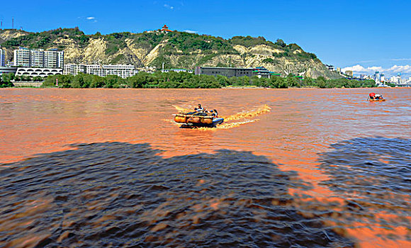 甘肃兰州黄河,漂流