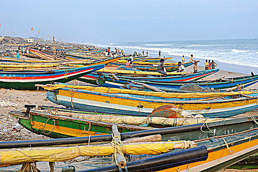 印度,奥里萨帮,渔船