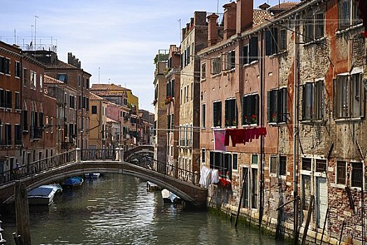 俯视,河,威尼斯,意大利