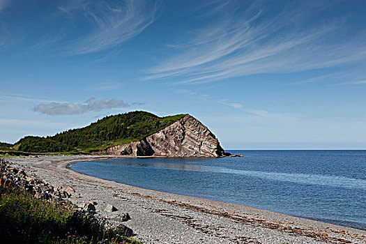 海滩,悬崖,布雷顿角岛,新斯科舍省,加拿大