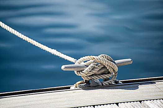 游艇,绳索,系缆柱,特写,图像