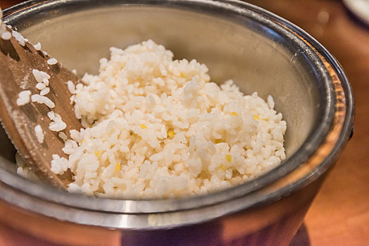 一桶米饭特写