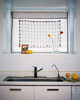 厨房,水槽,正面,窗
