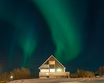 房子,光亮,特罗姆瑟,特罗姆斯,挪威