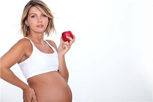 孕妇,吃,苹果