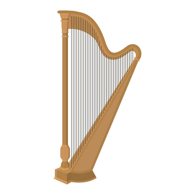 乐器,插画,竖琴,白色背景,隔绝,背景_高清图片_全景视觉