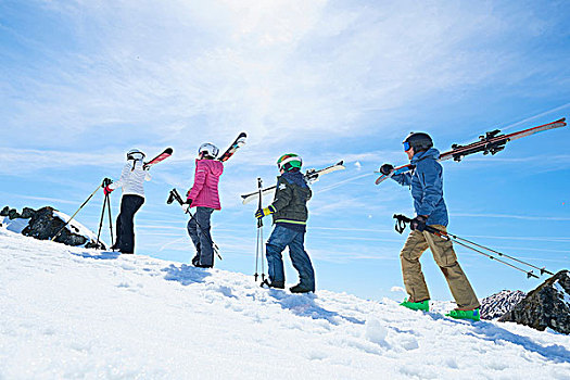 家庭,滑雪,假日,悉特图克斯,奥地利