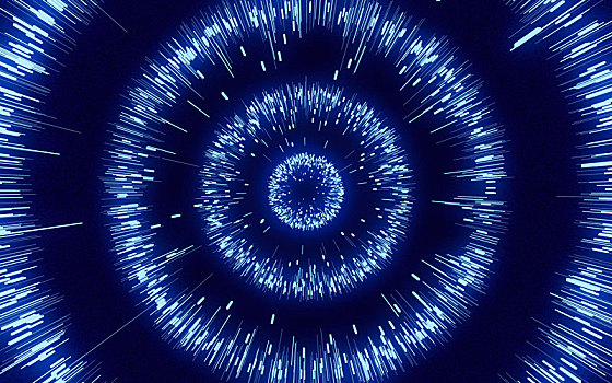 抽象圆形颗粒环绕,蓝色发光粒子