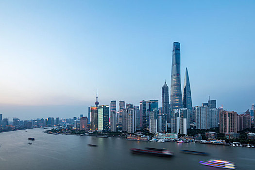 上海,黄浦江,两岸,夜景