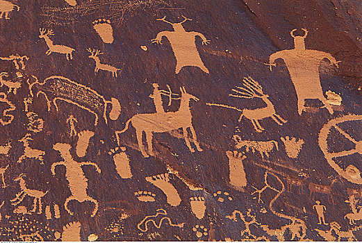 土著,符号文字,页岩,犹他,美国