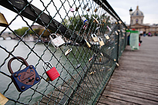 喜爱,锁,联结,艺术,桥,围栏,巴黎,法国