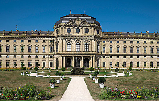 花园,皇宫,五兹堡,弗兰克尼亚,巴伐利亚,德国,欧洲