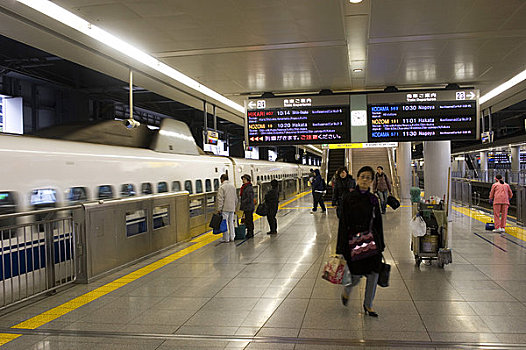 日本,东京,新干线,子弹头列车,车站,公告牌