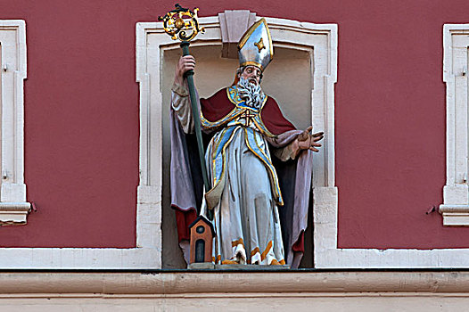 雕塑,主教,巴洛克,市政厅,巴登符腾堡,德国,欧洲