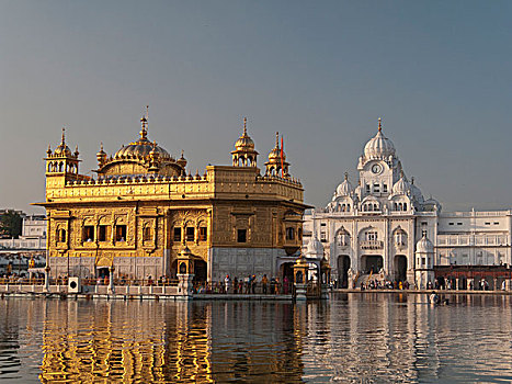 金色,庙宇,重要,神圣,地点,锡克教徒,阿姆利则,旁遮普,印度,亚洲