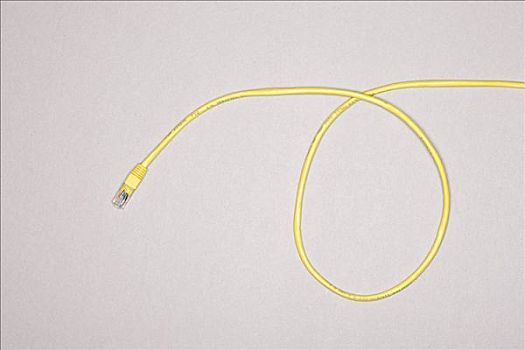 一个,黄色,以太网,线缆