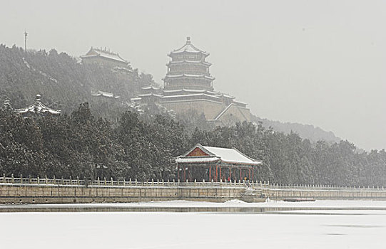 北京颐和园冬景