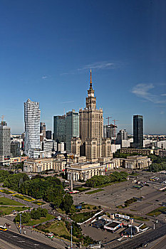 波兰华沙查看从文化和科学宫的观景台