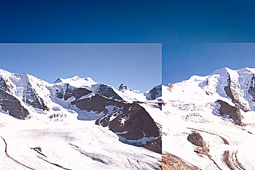 山,背影,右边,冰河,正面,瑞士,欧洲