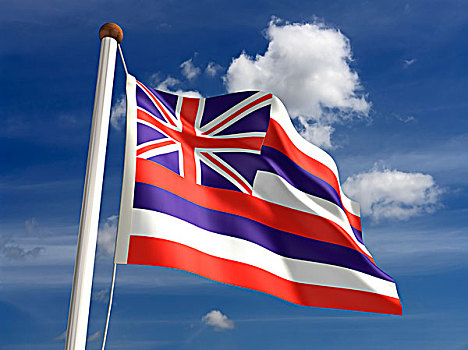 夏威夷,旗帜,裁剪,小路