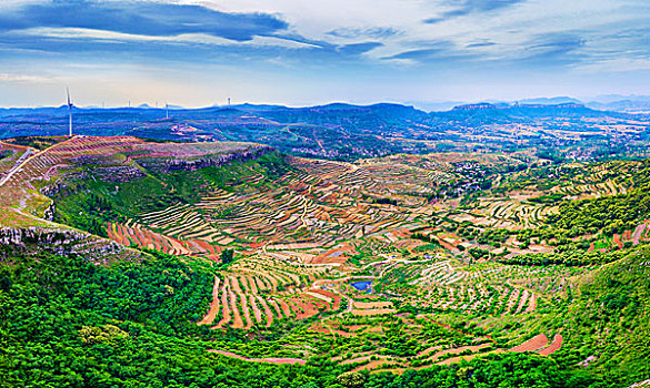 山东沂蒙山梯田