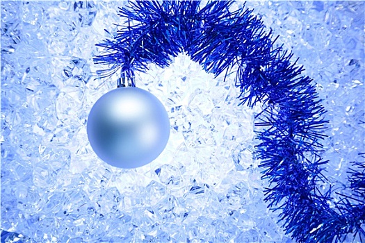 圣诞节,银,小玩意,蓝色背景,冬天,冰