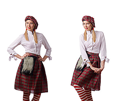 女人,传统,苏格兰人,衣服