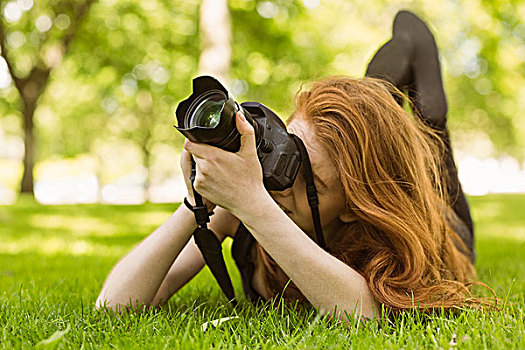 女性,摄影师,公园