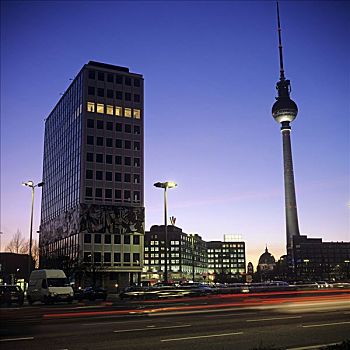 写字楼,电视塔,广场,柏林,德国