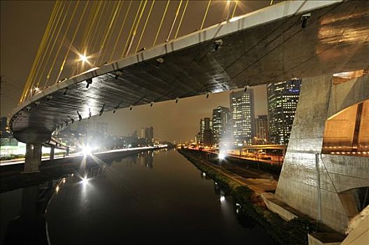 桥,五月,2008年,现代,高层建筑,地区,圣保罗,巴西,南美
