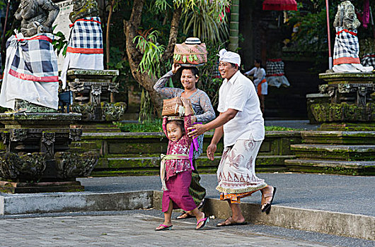 巴厘岛,家庭,庙宇,节日,乌布,印度尼西亚,亚洲