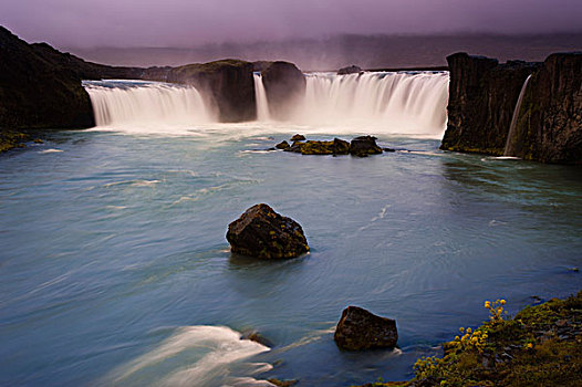 神灵瀑布,瀑布,河,环路,东北方,冰岛,欧洲