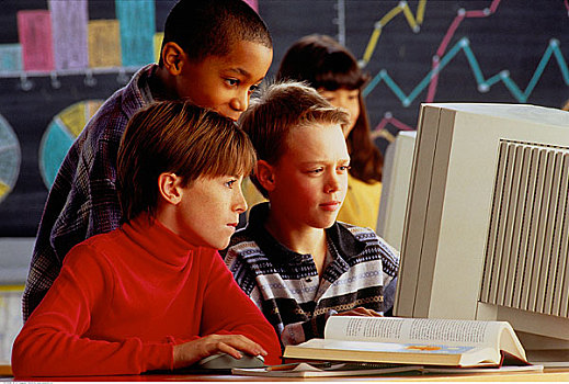 学生,电脑,教室