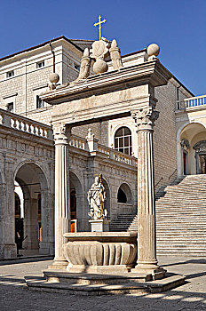 蓄水池,雕塑,回廊,教堂,拉齐奥,意大利,欧洲