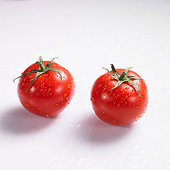 两个,西红柿,水滴