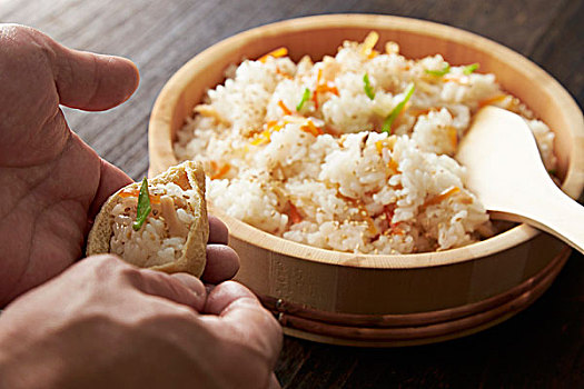稻成,寿司,油炸,豆腐,包裹,米饭,日本