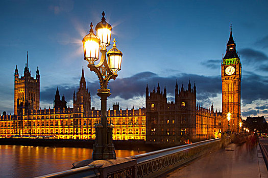 大本钟,议会大厦,威斯敏斯特桥,伦敦,英格兰