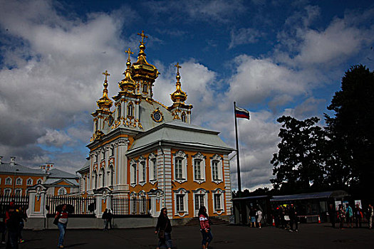圣彼得堡夏宫皇家园林西教堂