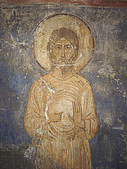 圣徒,12世纪,艺术家,古老,俄罗斯,壁画