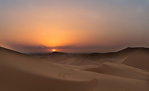 日落,沙丘,撒哈拉沙漠,摩洛哥,非洲