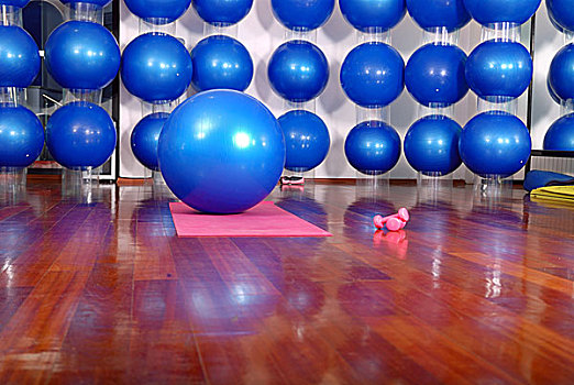 健身俱乐部,室内,蓝色,球,背景