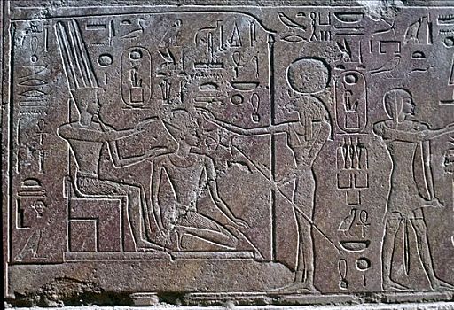 浮雕,展示,皇后,哈特谢普苏特,祈福,阿蒙神庙,卡尔纳克神庙,埃及,艺术家,未知