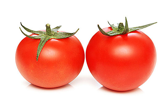 两个,西红柿,隔绝,白色背景