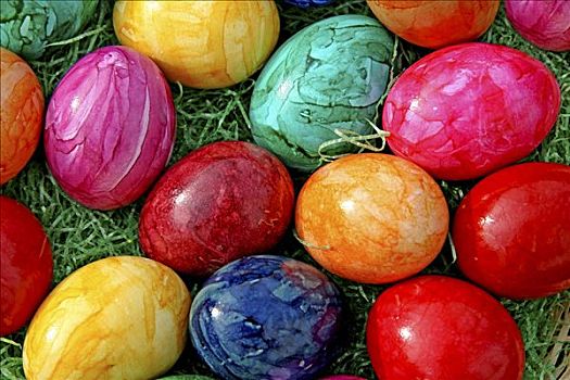 彩色,复活节彩蛋,草,复活节