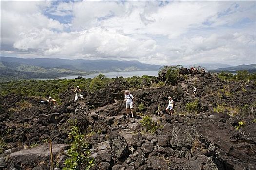 远足者,火山岩,国家公园,阿雷纳尔,哥斯达黎加