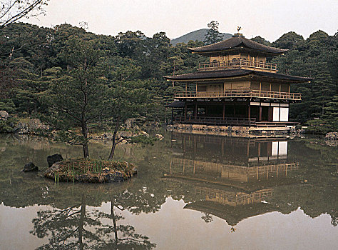金阁寺,寺庙,金亭,京都