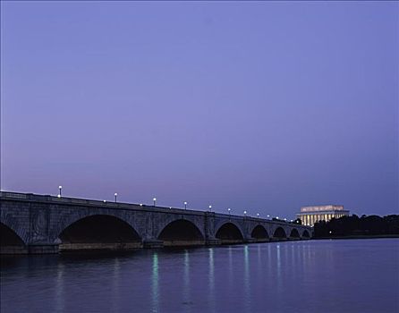 阿灵顿,纪念,桥,林肯纪念馆,华盛顿,美国