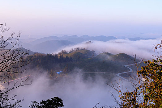 云雾山冬日黄昏